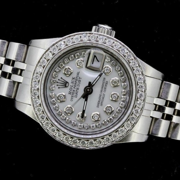 Rolex Ladies Date Datejust Oyster Stainless Diamond Dial Bezel Watch main image 8